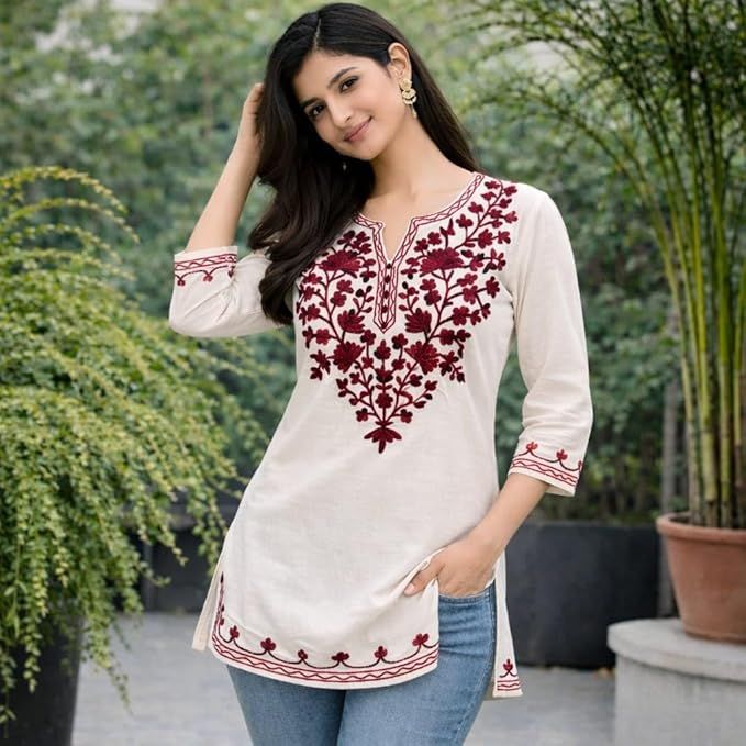 Women White Embroidered Designer Image
