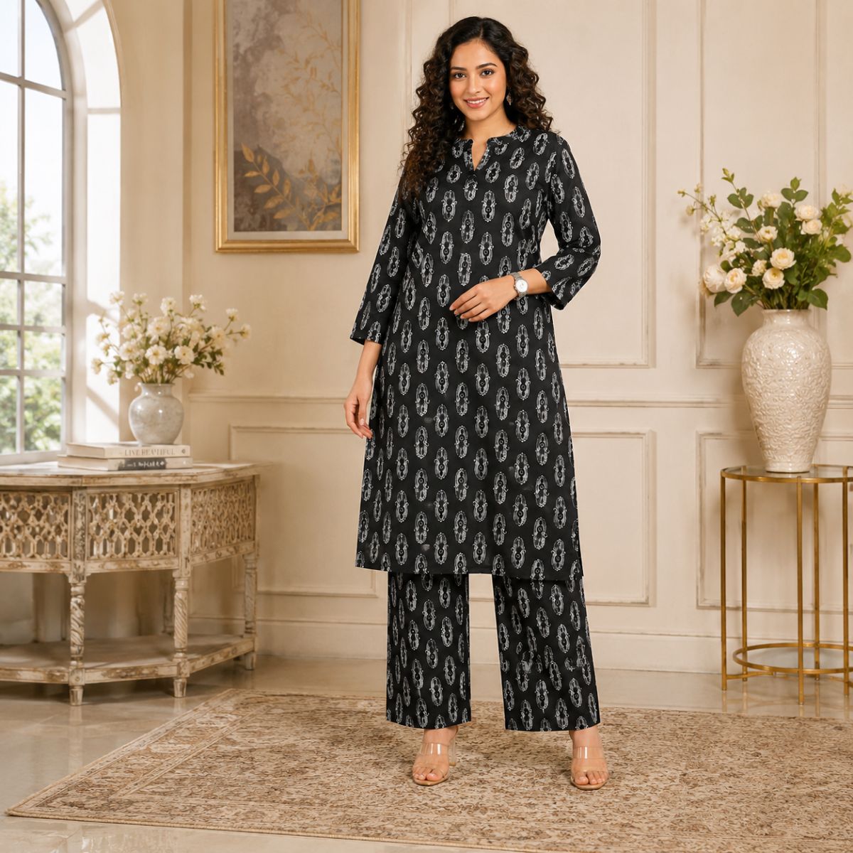 Aramya Straight Soft Cotton Ikat...