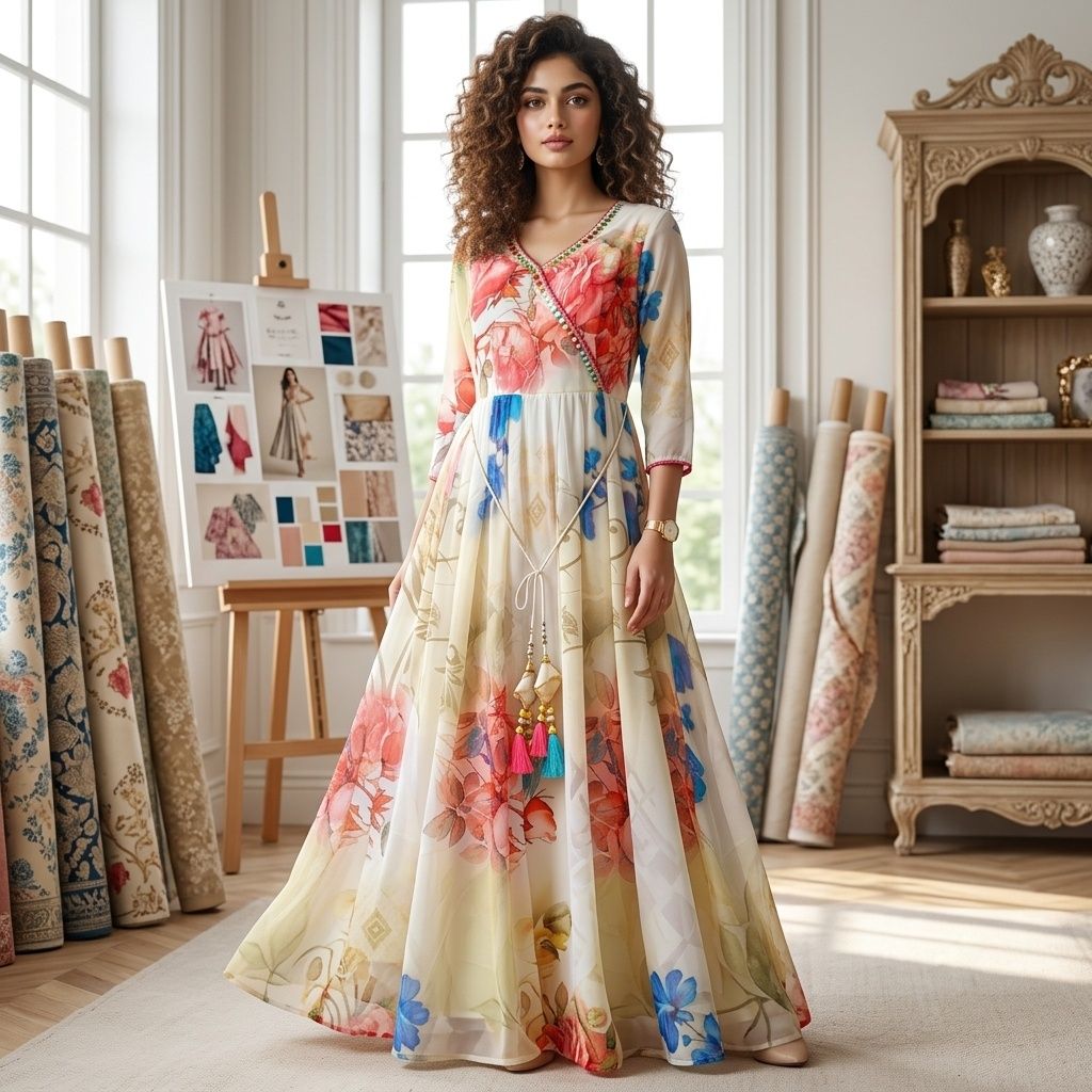 Gulnar Ivory Floral Print Image