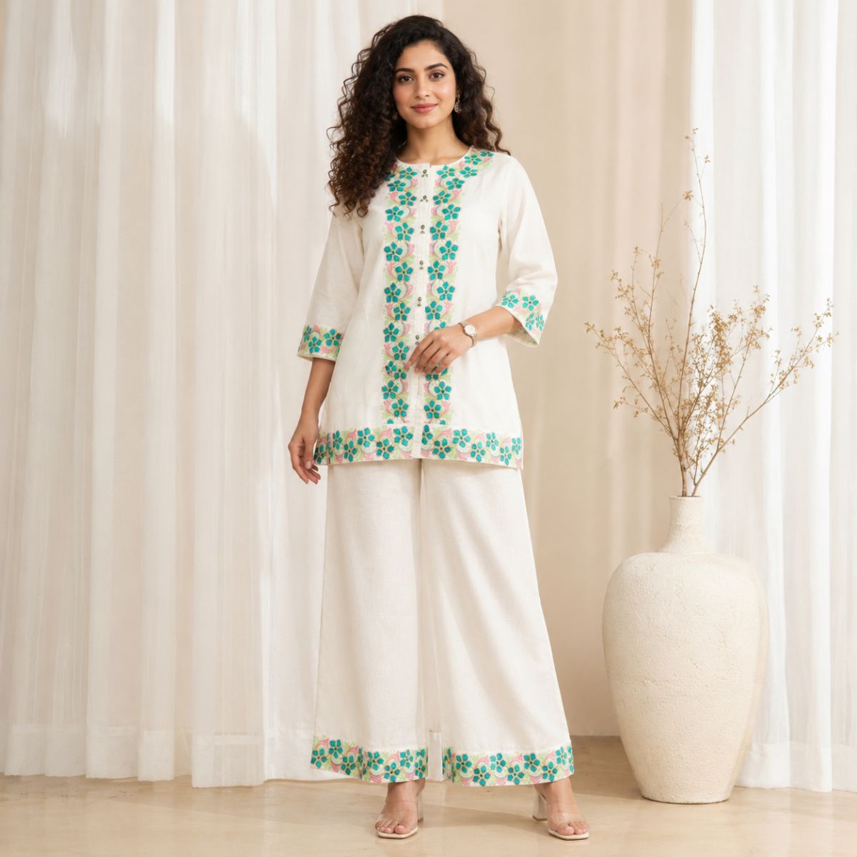 Premium Floral Embroidered Ethnic Image